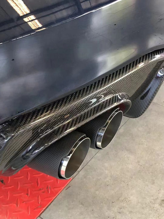 Audi S7 A7 (with s-line bumper) C8 2019-ON with Aftermarket Parts - V1 Style Rear Diffuser Pre-preg Carbon Fiber from Karbel Carbon