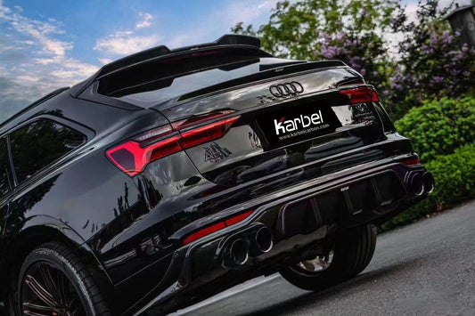 Audi A6 Allroad C8 2020-ON with Aftermarket Parts - V1 Style Rear Roof Spoiler Pre-preg Carbon Fiber from Karbel Carbon