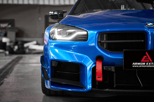 BMW M2 & M2C G87 2023-ON with Aftermarket Parts - AE Style Front Canards Carbon Fiber from ArmorExtend