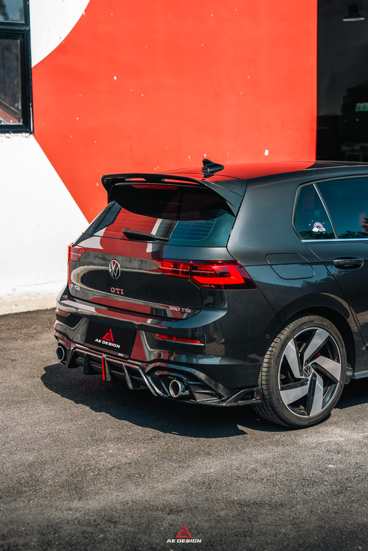 Volkswagen GTI & R-line MK8 2020 2021 2022 2023 2024 with Aftermarket Parts - AE Style Rear Roof Spoiler Carbon Fiber from ArmorExtend