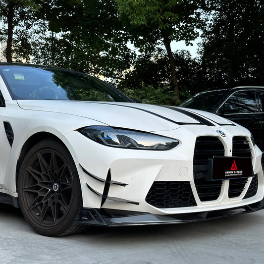BMW M3 G80 G81 2021-ON & M4 G82 G83 2021-ON with Aftermarket Parts - AE V1 Style Carbon Fiber Front Lip from ArmorExtend