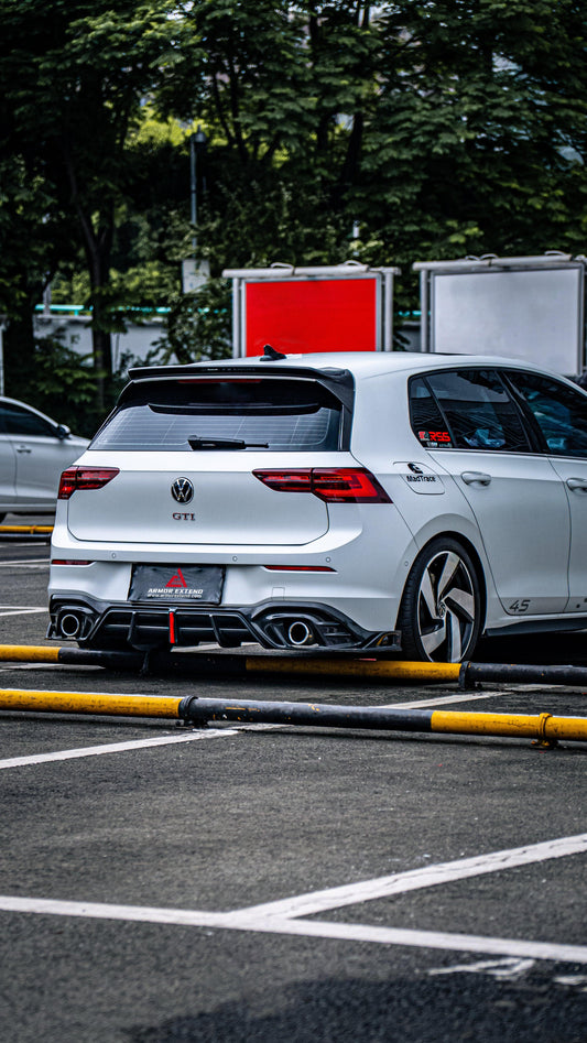 Volkswagen GTI & R-line MK8 2022 2023 2024 with Aftermarket Parts - AE Rear Diffuser Carbon Fiber from ArmorExtend
