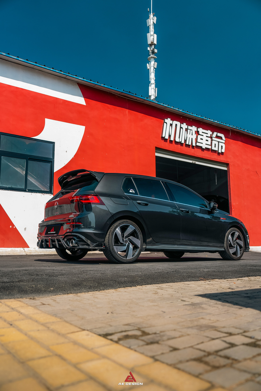 Volkswagen GTI & R-line MK8 2020 2021 2022 2023 2024 with Aftermarket Parts - AE Style Rear Roof Spoiler Carbon Fiber from ArmorExtend