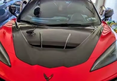 Chevrolet Corvette C8 2020-ON with Aftermarket Parts - Hood Bonnet Carbon Fiber / FRP from Aero Republic