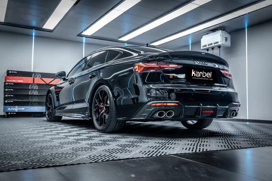 Audi S5 A5 B9.5 2020 2021 2022 2023 2024 Early 2025 With Aftermarket Parts - Side Skirts Extensions Dry Pre-preg Carbon Fiber from Karbel Carbon