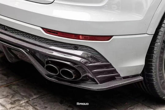 Audi Q8 2019-ON with Aftermarket Parts - V1 Style Rear Diffuser Pre-preg Carbon Fiber from Karbel Carbon