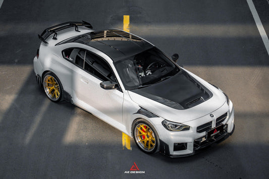 BMW M2 & M2C G87 2023 2024 with Aftermarket Parts - AE V2 Style Front Fenders Carbon Fiber from ArmorExtend