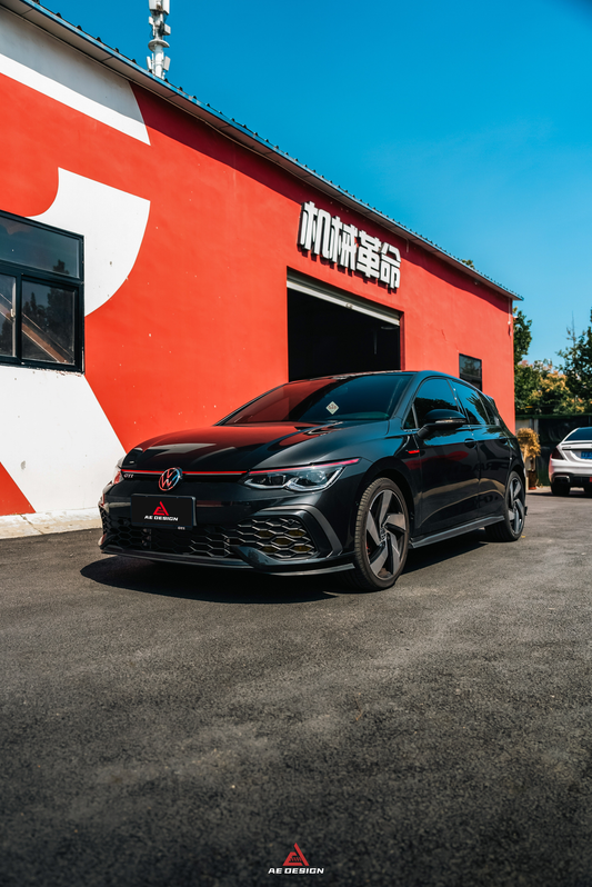 Volkswagen GTI & R-line MK8 2022 2023 2024 with Aftermarket Parts - AE Style Front Lip Carbon Fiber from ArmorExtend