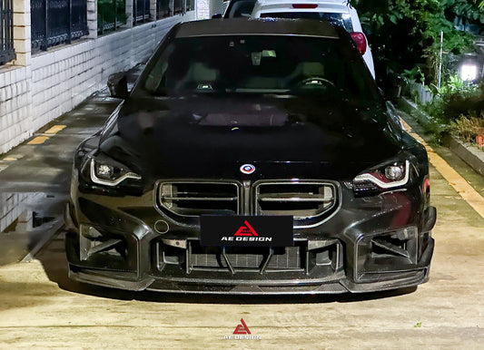 BMW M2/C G87 2023 2024 with Aftermarket Parts - AE Style Lower Grill Carbon Fiber from ArmorExtend