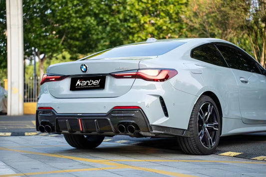 BMW 4 series 430i M440i G22 G23 2020-ON with Aftermarket Parts - Rear Diffuser & Canards Pre-preg Carbon Fiber from Karbel Carbon