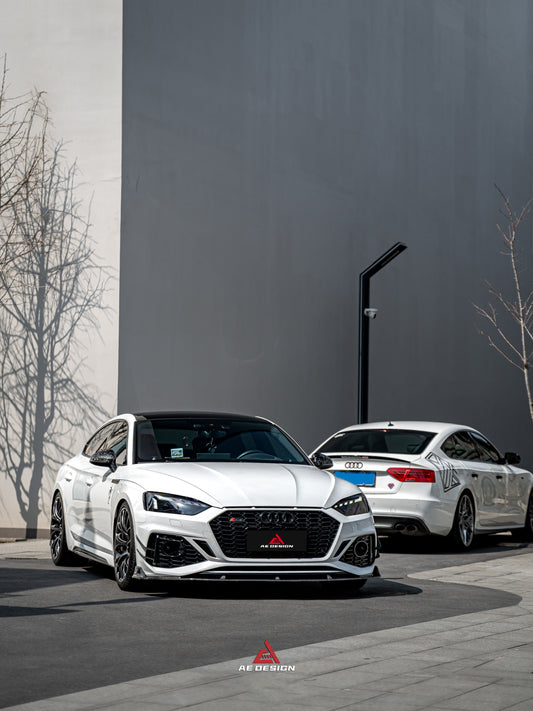 Audi RS5 B9.5 2020 2021 2022 2023 2024 with Aftermarket Parts - AE Style Front Lip Carbon Fiber from ArmorExtend
