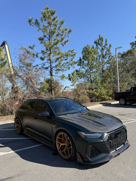 Future Design Blaze Carbon Fiber FRONT GRILL SIDE OVERLAY for Audi RS6 RS7 C8 2020-2026