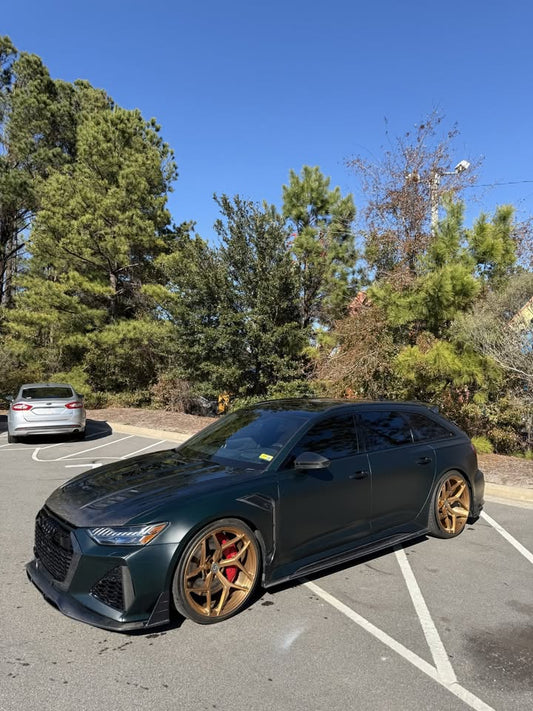 Future Design Blaze Carbon Fiber FRONT GRILL SIDE OVERLAY for Audi RS6 RS7 C8 2020-2026