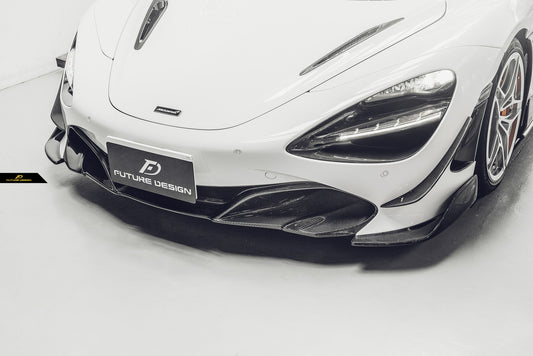 Future Design Front Splitters for McLaren 720S 2018-2023 Pre-preg Carbon/FRP