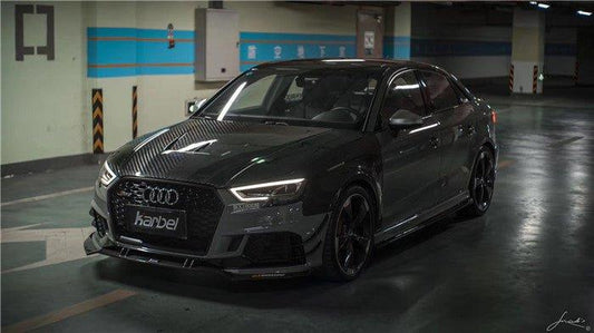 Audi S3 A3 8V.5 2015 2016 2017 2018 2019 2020 & RS3 8V.5 2018 2019 2020 With Aftermarket Parts - Front Fenders Pre-preg Carbon Fiber from Karbel Carbon
