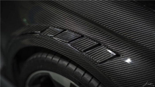 Audi S3 A3 8V.5 2015 2016 2017 2018 2019 2020 & RS3 8V.5 2018 2019 2020 With Aftermarket Parts - Front Fenders Pre-preg Carbon Fiber from Karbel Carbon