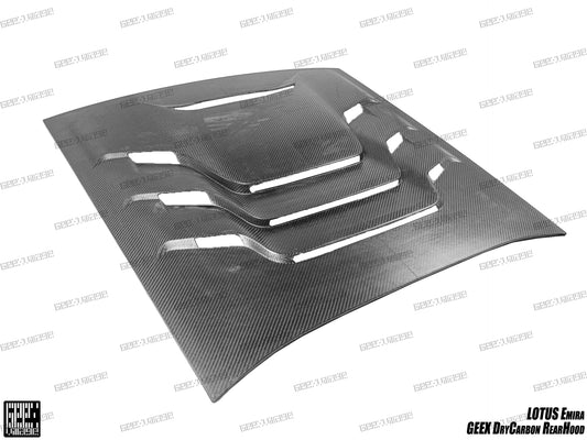 Lotus Emira 3.6 V6 2.0 Four-cylinder 2022-ON with Aftermarket Parts - Track Version Style Rear Window Delete Louvers Hood Dry Pre-preg Carbon Fiber from Geex Village