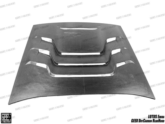 Lotus Emira 3.6 V6 2.0 Four-cylinder 2022-ON with Aftermarket Parts - Track Version Style Rear Window Delete Louvers Hood Dry Pre-preg Carbon Fiber from Geex Village