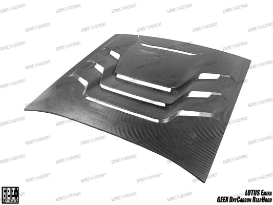 Lotus Emira 3.6 V6 2.0 Four-cylinder 2022-ON with Aftermarket Parts - Track Version Style Rear Window Delete Louvers Hood Dry Pre-preg Carbon Fiber from Geex Village