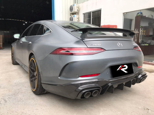 Mercedes Benz AMG GT 4 Door GT53 GT50 X290 C290 2019-ON with Aftermarket Parts - Brabus Style Rear Diffuser & Exhaust Tips Carbon Fiber from Aero Republic