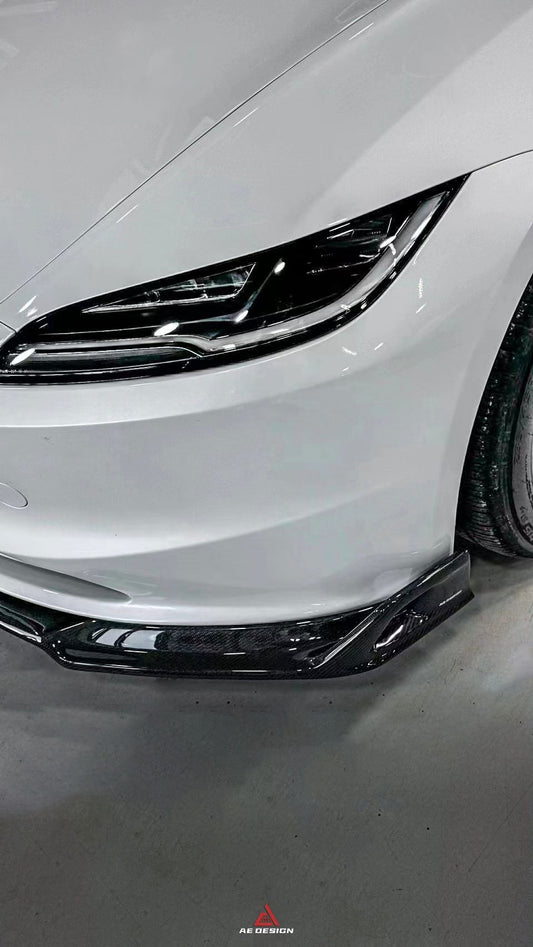 Tesla Model 3 Highland 2024-ON with Aftermarket Parts - AE Style Front Lip Carbon Fiber from ArmorExtend