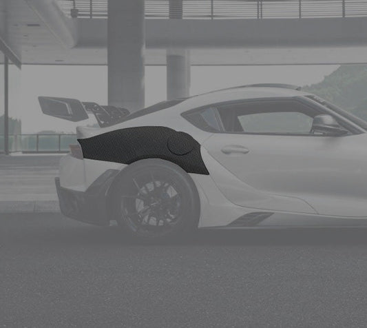 Toyota Supra MK5 A90 A91 3.0 2.0 2020 2021 2022 2023 2024 with Aftermarket Parts - Hyperion Narrow Body Flying Buttresses & Rear Bumper Valances Carbon Fiber / FRP from Robot Craftsman