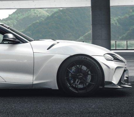 Toyota Supra MK5 A90 A91 3.0 2.0 2020 2021 2022 2023 2024 with Aftermarket Parts - Hyperion Narrow Body Flying Buttresses & Rear Bumper Valances Carbon Fiber / FRP from Robot Craftsman