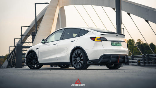 Your Tesla Model Y 2020 2021 2022 2023 2024 with Aftermarket Parts - AE Style Rear Diffuser Carbon Fiber from ArmorExtend