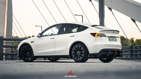 Your Tesla Model Y 2020 2021 2022 2023 2024 with Aftermarket Parts - AE Style Rear Diffuser Carbon Fiber?from??ArmorExtend