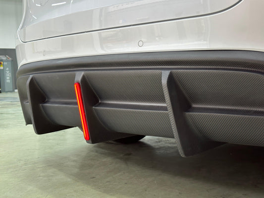 Your Tesla Model Y 2020 2021 2022 2023 2024 with Aftermarket Parts - AE Style Rear Diffuser Carbon Fiber from ArmorExtend