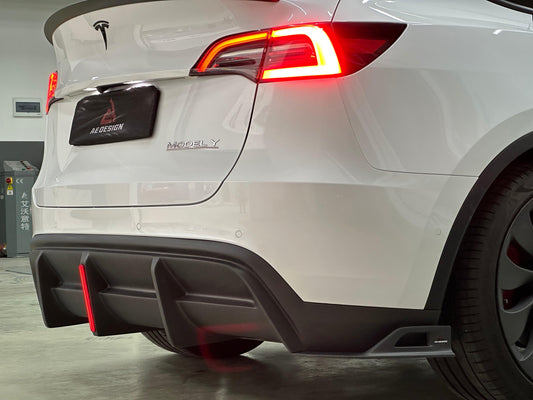 Your Tesla Model Y 2020 2021 2022 2023 2024 with Aftermarket Parts - AE Style Rear Diffuser Carbon Fiber from ArmorExtend