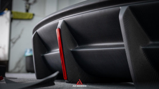 Your Tesla Model Y 2020 2021 2022 2023 2024 with Aftermarket Parts - AE Style Rear Diffuser Carbon Fiber?from??ArmorExtend
