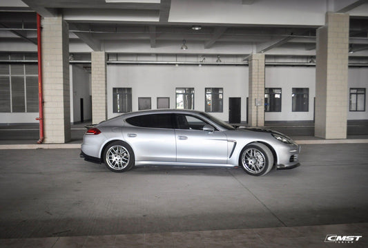 Porsche Panamera 970 970.2 2/4/4S/GTS/Turbo/Turbo S 2014-2016 with Aftermarket Parts - Vacuumed Carbon & FRP Side Skirts from CMST Tuning