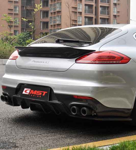 Porsche Panamera 970 970.2 2/4/4S/GTS/Turbo/Turbo S 2014-2016 with Aftermarket Parts - Vacuumed Carbon & FRP Rear Diffuser from CMST Tuning