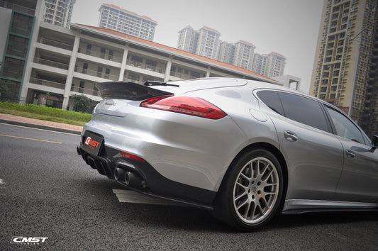 Porsche Panamera 970 970.2 2/4/4S/GTS/Turbo/Turbo S 2014-2016 with Aftermarket Parts - Vacuumed Carbon & FRP Rear Diffuser from CMST Tuning