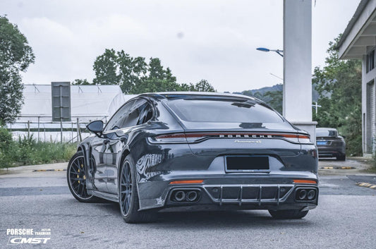 Porsche Panamera 971 971.1 RWD/Base/4/4S/GTS/Turbo/Turbo S 2017-2020 & Panamera 971 971.2 RWD/Base/4/4S/GTS/Turbo/Turbo S 2021-2023 with Aftermarket Parts - V2 Style Pre-preg Carbon & FRP Side Skirts from CMST Tuning