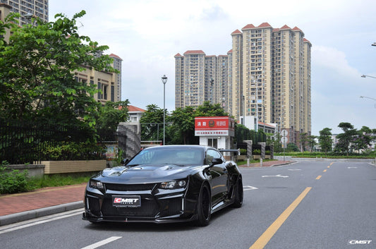 Camaro 6th Gen Z/28 2SS 1SS 3LT 2LT 1LT 2LS 1LS 2015-2024 & Camaro 6th Gen ZL1 2017-2024 with Aftermarket Parts - Widebody Style Side Skirts Carbon Fiber / FRP from CMST Tuning