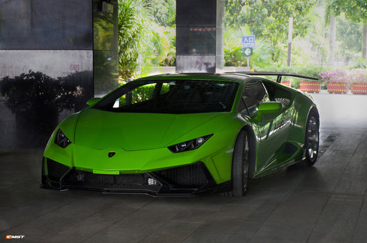 Lamborghini Huracan Tecnica Performante Evo LP610 LP580 2015-2024 with Aftermarket Parts - Front Bumper Set Carbon Fiber / FRP from CMST Tuning