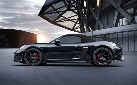 Porsche 718 718 Cayman Boxster Base S T GTS GT4 Spyder 2017-ON with Aftermarket Parts - V1 Style Side Skirts Carbon Fiber / FRP from CMST Tuning