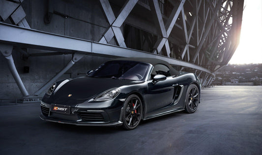 Porsche 718 718 Cayman Boxster Base S T GTS GT4 Spyder 2017-ON with Aftermarket Parts - V1 Style Side Skirts Carbon Fiber / FRP from CMST Tuning