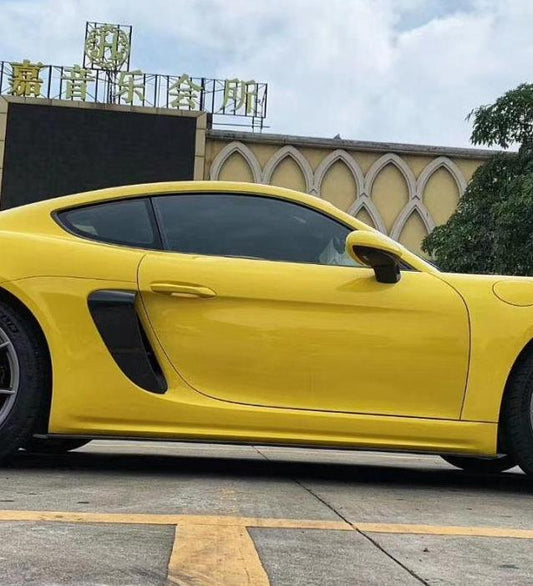 Porsche 718 718 Cayman Boxster Base S T GTS GT4 Spyder 2017-ON with Aftermarket Parts - V1 Style Side Skirts Carbon Fiber / FRP from CMST Tuning