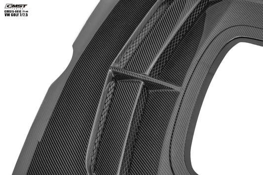 Volkswagen Golf R GTI Base MK7 MK7.5 2015-2021 with Aftermarket Parts - V3 Clearview Glass Style Hood Bonnet Carbon Fiber / FRP from CMST Tuning
