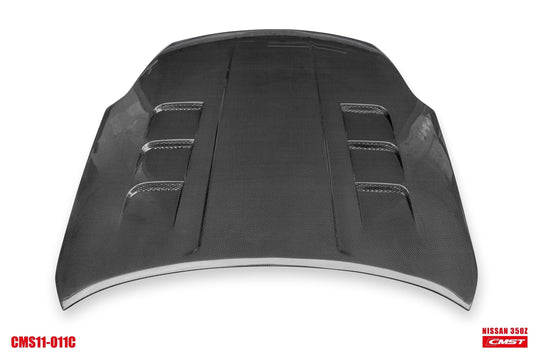 Nissan 350Z Nismo Performance Anniversary Grand Touring Base Fairlady Z Z33 2003-2009 with Aftermarket Parts - V2 Vented Style Hood Bonnet Carbon Fiber / FRP from CMST Tuning