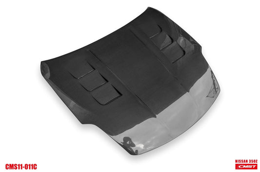 Nissan 350Z Nismo Performance Anniversary Grand Touring Base Fairlady Z Z33 2003-2009 with Aftermarket Parts - V2 Vented Style Hood Bonnet Carbon Fiber / FRP from CMST Tuning