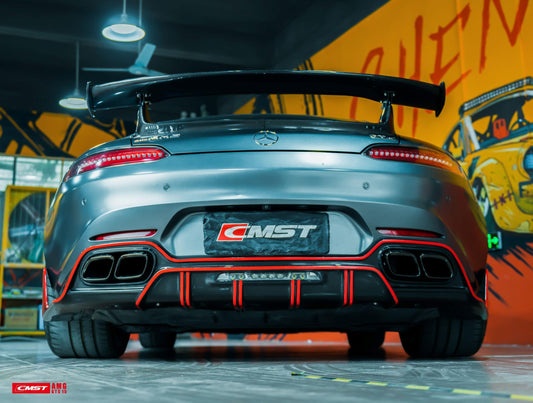 Mercedes Benz AMG GT GTS C190 2016 2017 2018 2020 2021 with Aftermarket Parts - Rear Diffuser Carbon Fiber / FRP from CMST Tuning