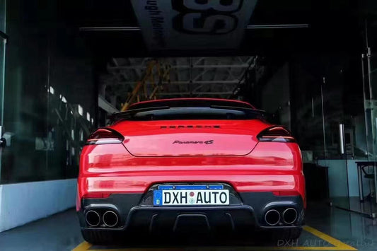Porsche Panamera 970 970.2 2/4/4S/GTS/Turbo/Turbo S 2014-2016 with Aftermarket Parts - Vacuumed Carbon & FRP Rear Diffuser from CMST Tuning