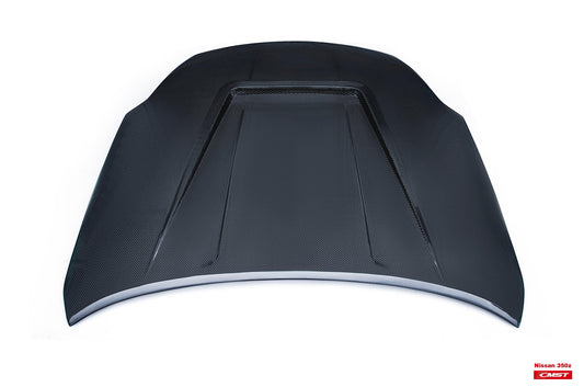 Nissan 350Z Nismo Performance Anniversary Grand Touring Base Fairlady Z Z33 2003-2009 with Aftermarket Parts - V1 Vented Style Hood Bonnet Carbon Fiber / FRP from CMST Tuning