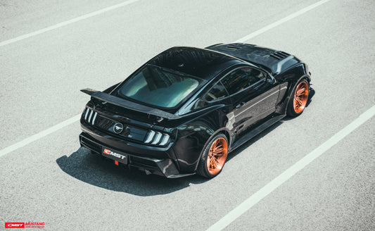 Ford Mustang GT 5.0 Mach1 Bullitt Ecoboost 2.3 S550.2 2018-2023 (Designed to be compatible with CMST S550.2 widebody kit. Goes over OEM rocker panel.) with Aftermarket Parts - Widebody Style Side Skirts Carbon Fiber / FRP from CMST Tuning