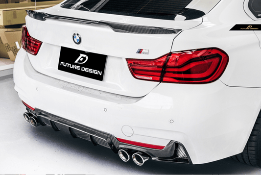 Future Design Carbon M Performance Quad Exit Carbon Fiber Rear Diffuser for BMW 4 Series F32 F33 F36
