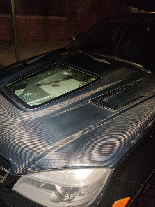 Mercedes Benz W204 C63 AMG 2008 2009 2010 2011 with Aftermarket Parts - IMP Style Hood Bonnet Carbon Fiber / FRP from Aero Republic